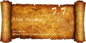 Tóth Talabor névjegykártya